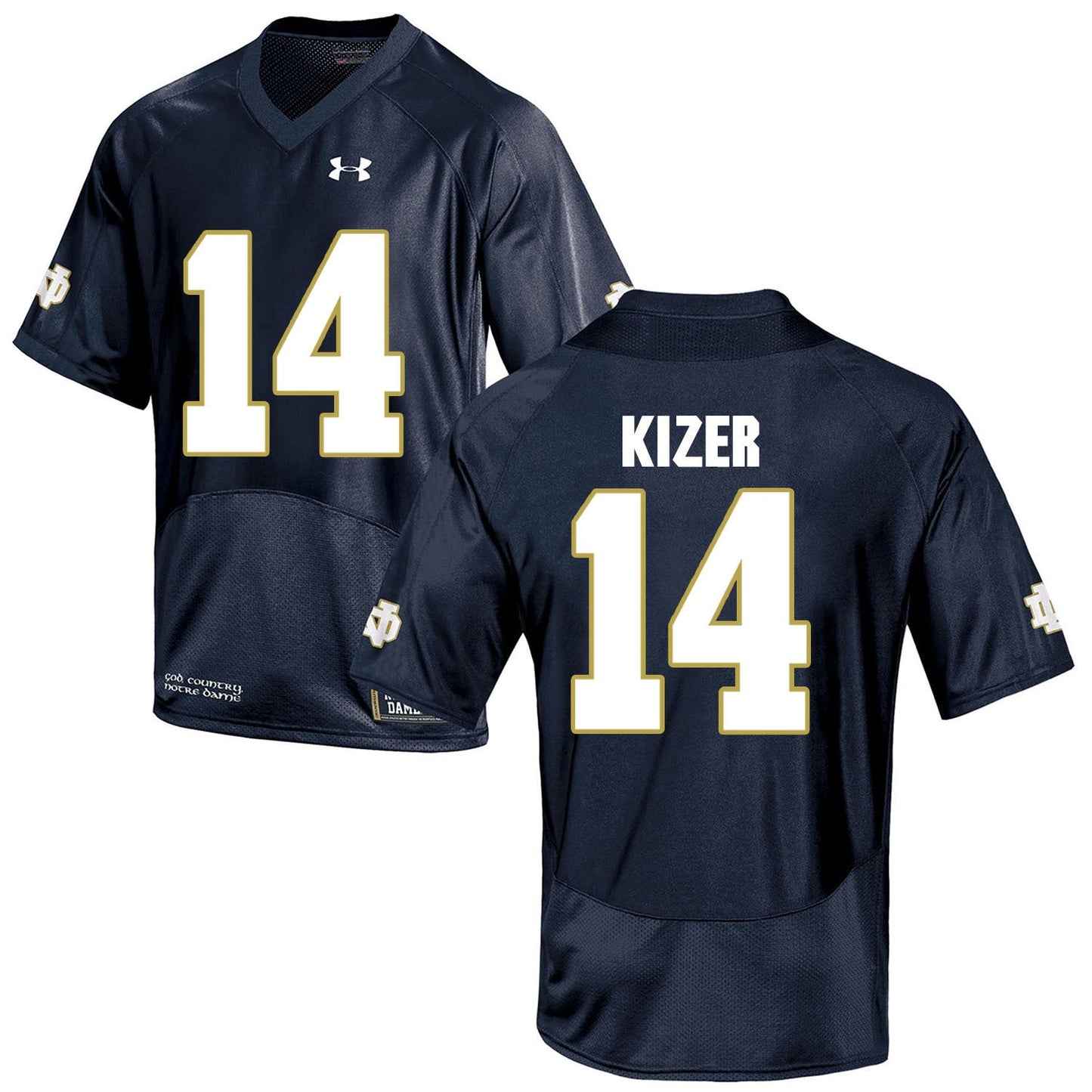 Norte Dame Fighting Irish Kizer 14 Football Jersey - Navy Blue College Football Jersey football jersey product view 1