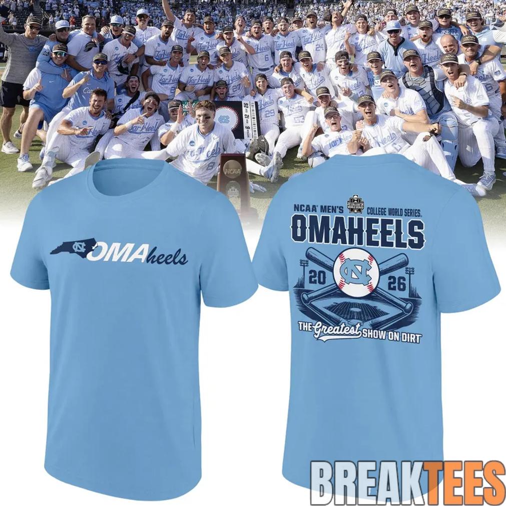 North Carolina Tar Heels 2026 Baseball College World Series OmaHeels Shirt Unisex T-shirt, Sweatshirt, Hoodie, Long Sleeve Tee - T-Shirt, Sweatshirt, Hoodie