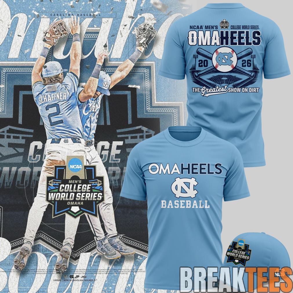 North Carolina Tar Heels Baseball College World 2026 Series Omaheels 3D T-Shirt Unisex T-shirt, Sweatshirt, Hoodie, Long Sleeve Tee - T-Shirt, Sweatshirt, Hoodie