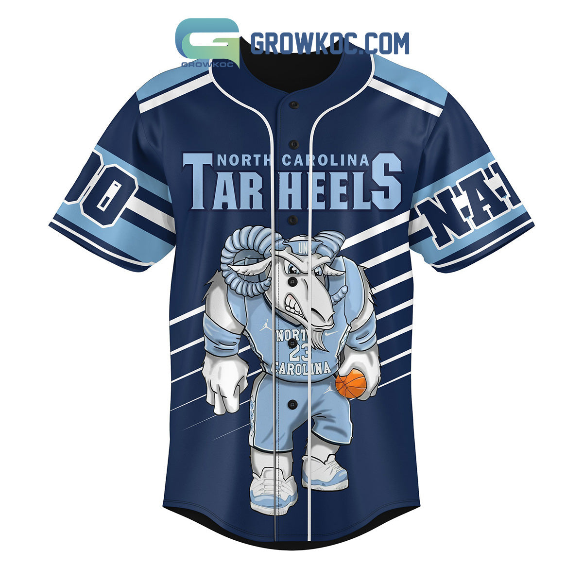 North Carolina Tar Heels Straight Outta Country Personalized Baseball Jersey baseball jersey product view 2