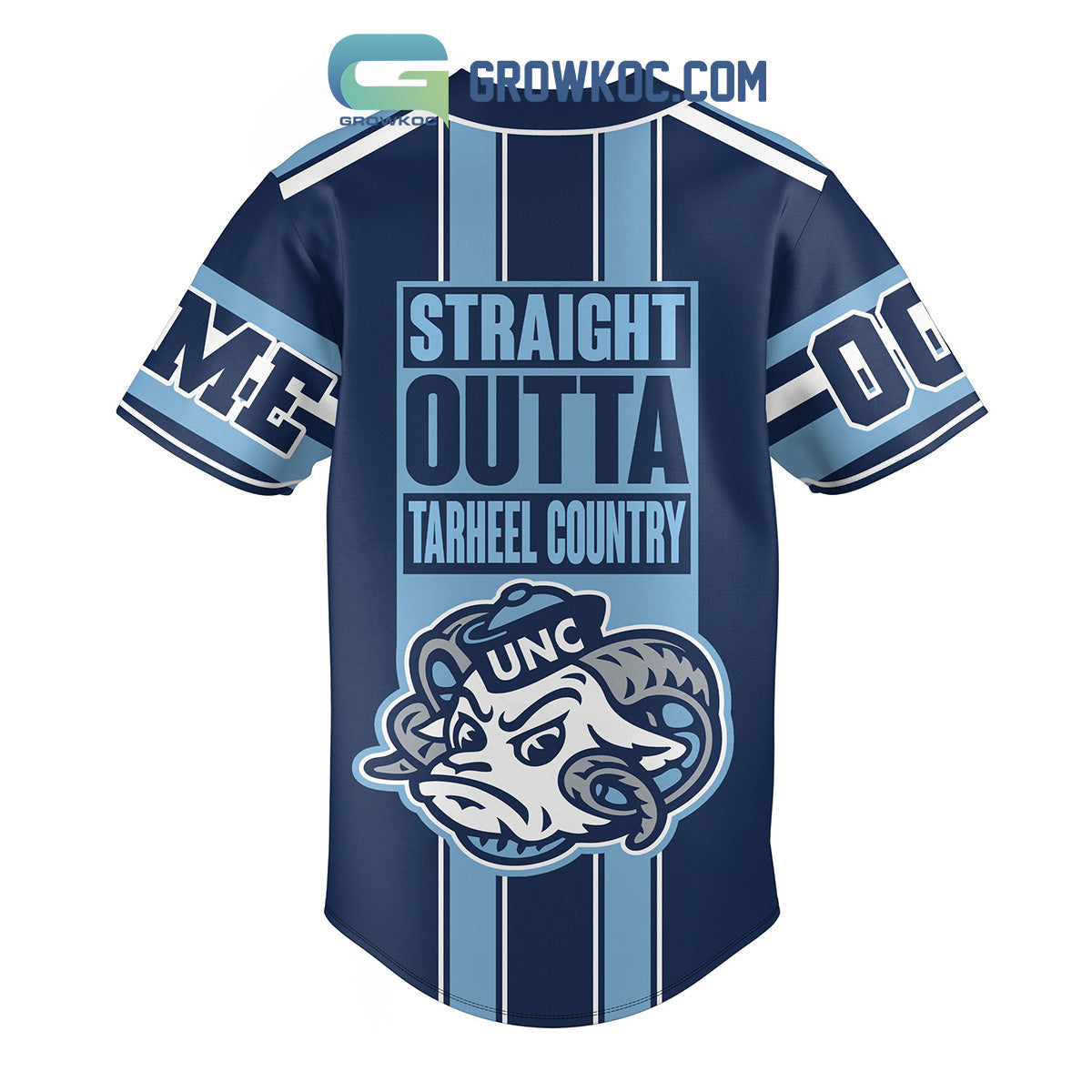 North Carolina Tar Heels Straight Outta Country Personalized Baseball Jersey baseball jersey product view 3