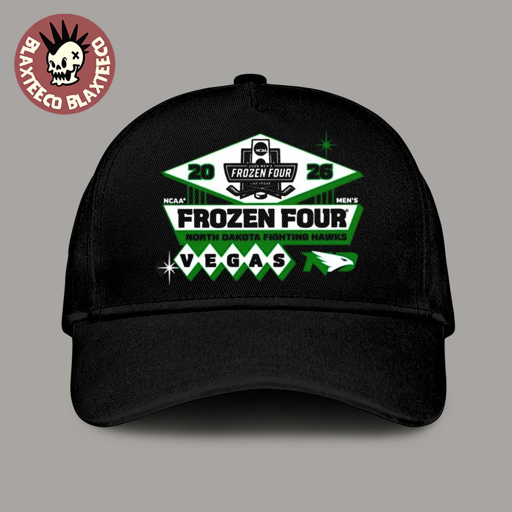 North Dakota Fighting Hawks Mens Hockey 2026 NCAA Frozen Four Vegas Logo Cap Hat Snapback - T-Shirt, Sweatshirt, Hoodie