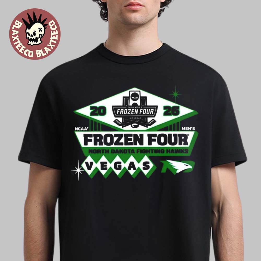 North Dakota Fighting Hawks Mens Hockey 2026 NCAA Frozen Four Vegas Logo T-Shirt Unisex T-shirt, Sweatshirt, Hoodie, Long Sleeve Tee - T-Shirt, Sweatshirt, Hoodie