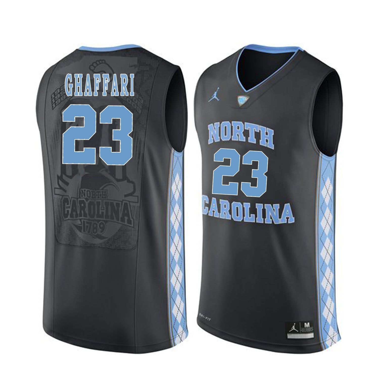 North Carolina GHAFFARI 23 Black College Football Jersey football jersey product view 1