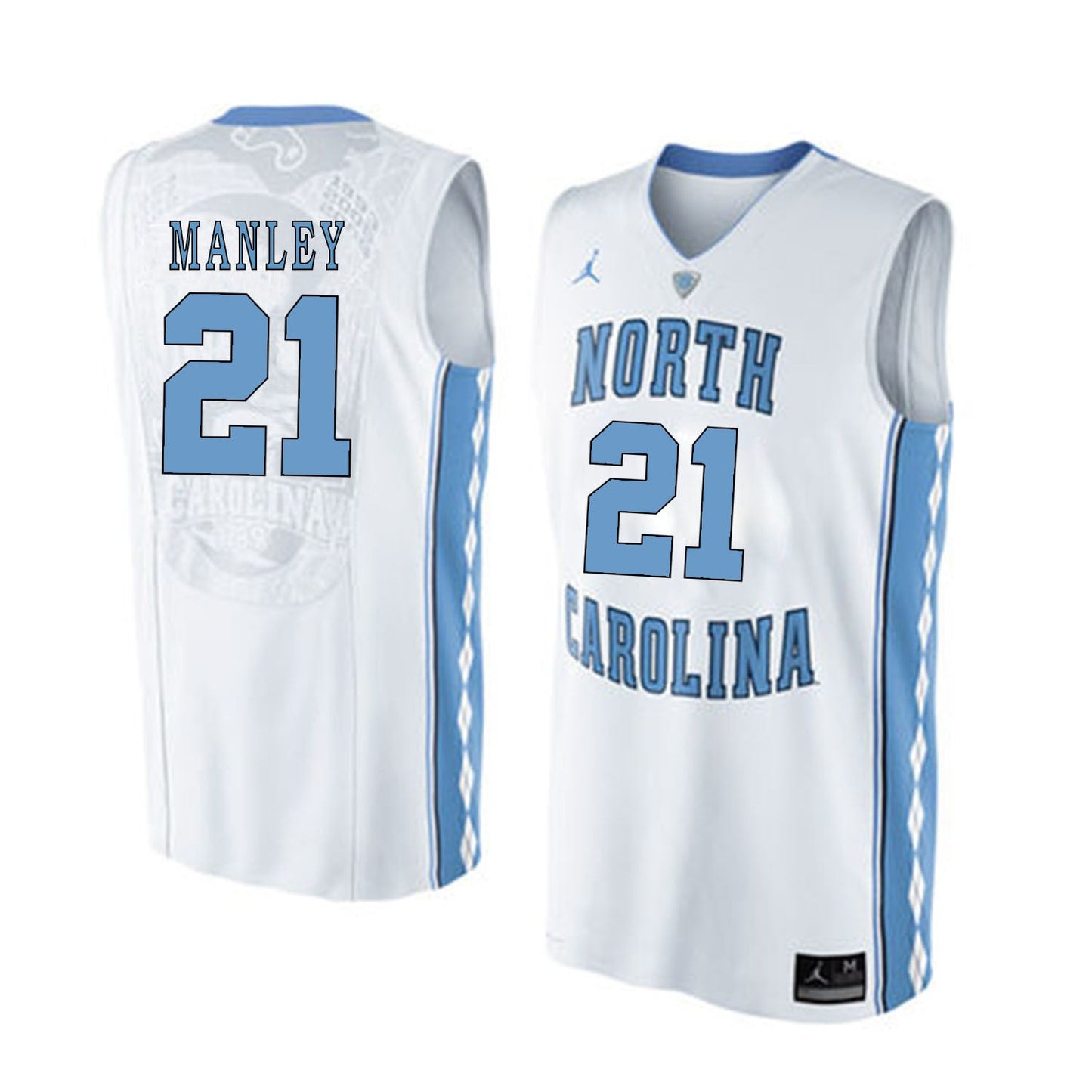 North Carolina MANLEY 21 White College Football Jersey football jersey product view 1