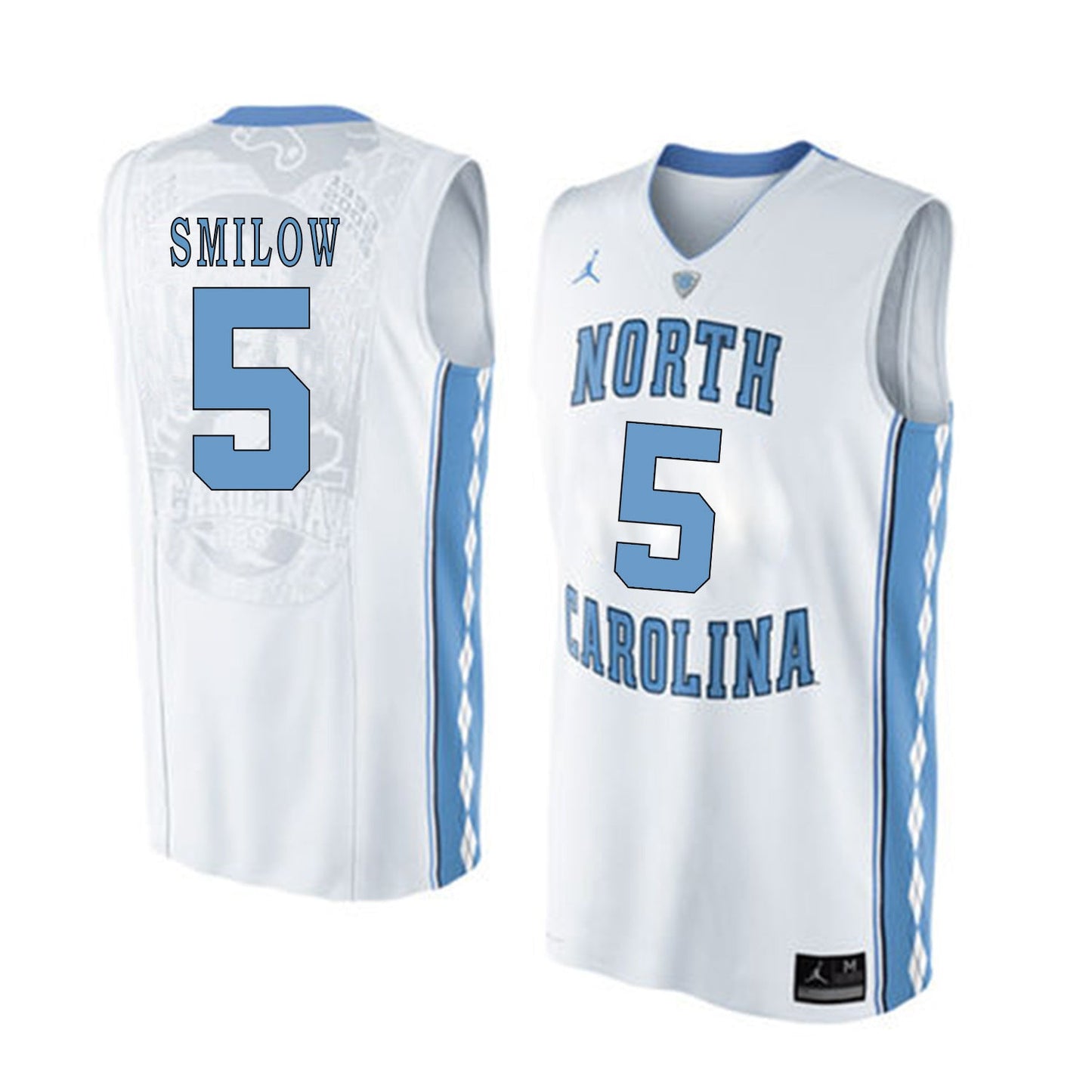 North Carolina SMILOW 5 White College Football Jersey football jersey product view 1
