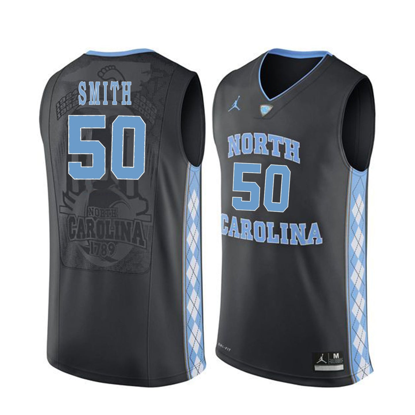 North Carolina SMITH 50 Black College Football Jersey football jersey product view 1