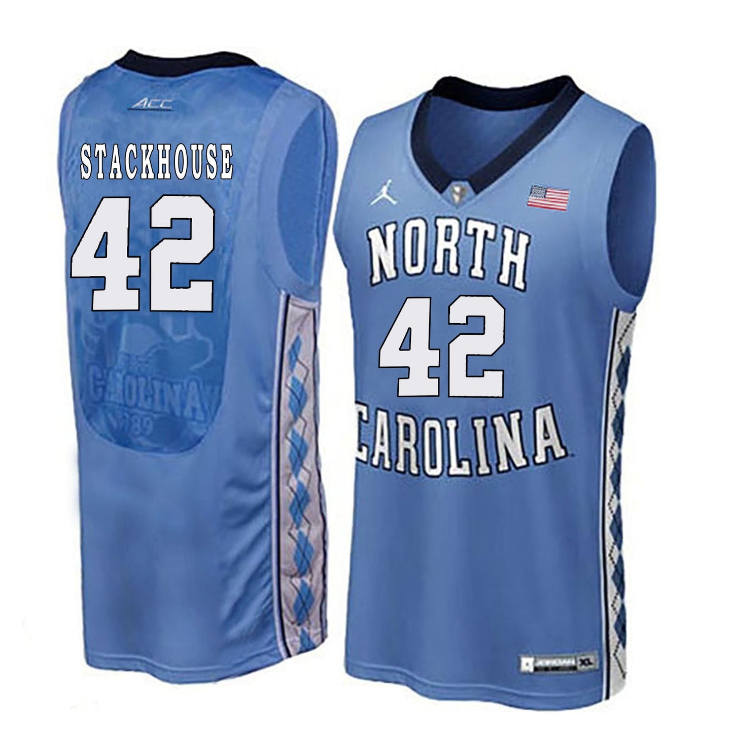 North Carolina STACKHOUSE 42 Blue College Football Jersey football jersey product view 1