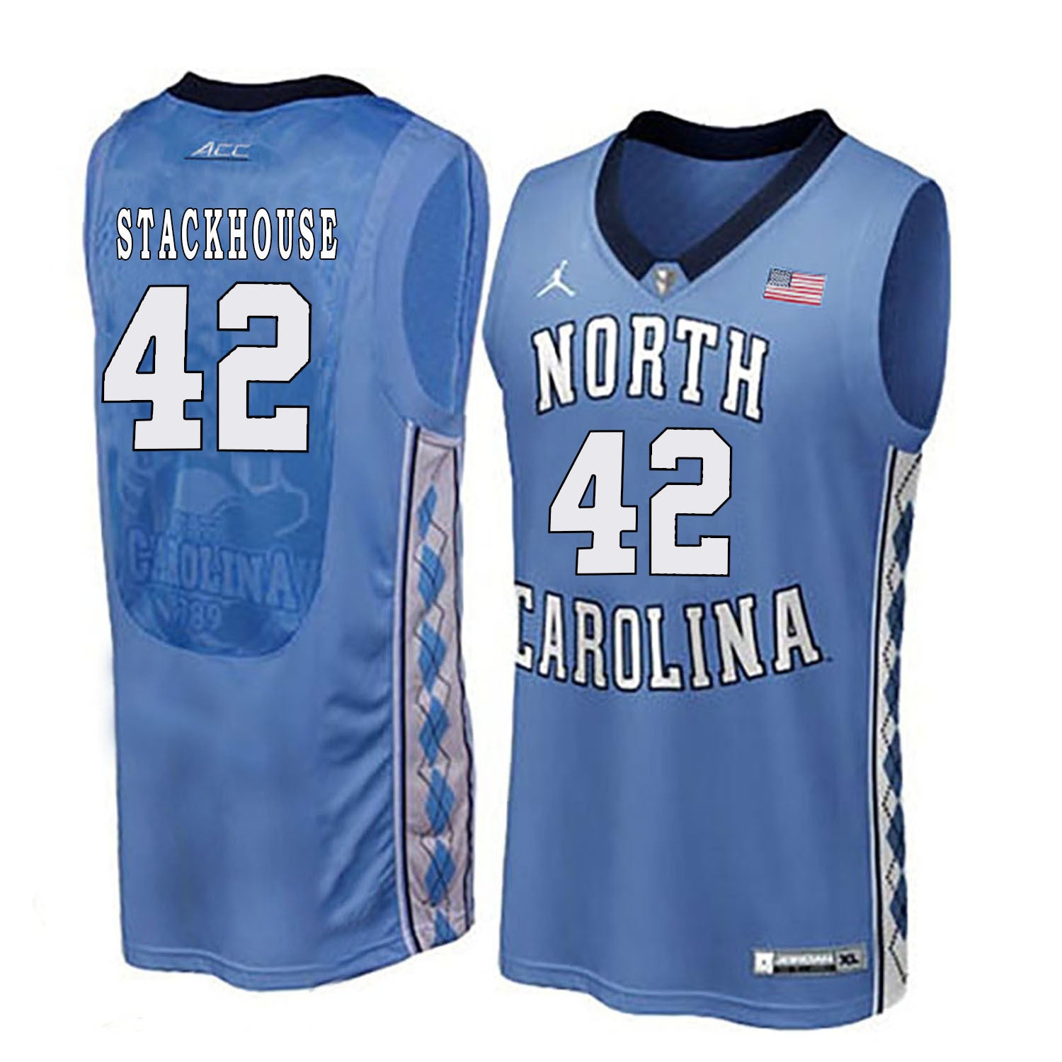 North Carolina STACKHOUSE 42 Blue College Football Jersey football jersey product view 1