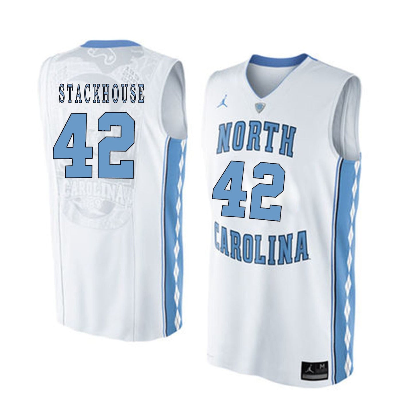North Carolina STACKHOUSE 42 White College Football Jersey football jersey product view 1