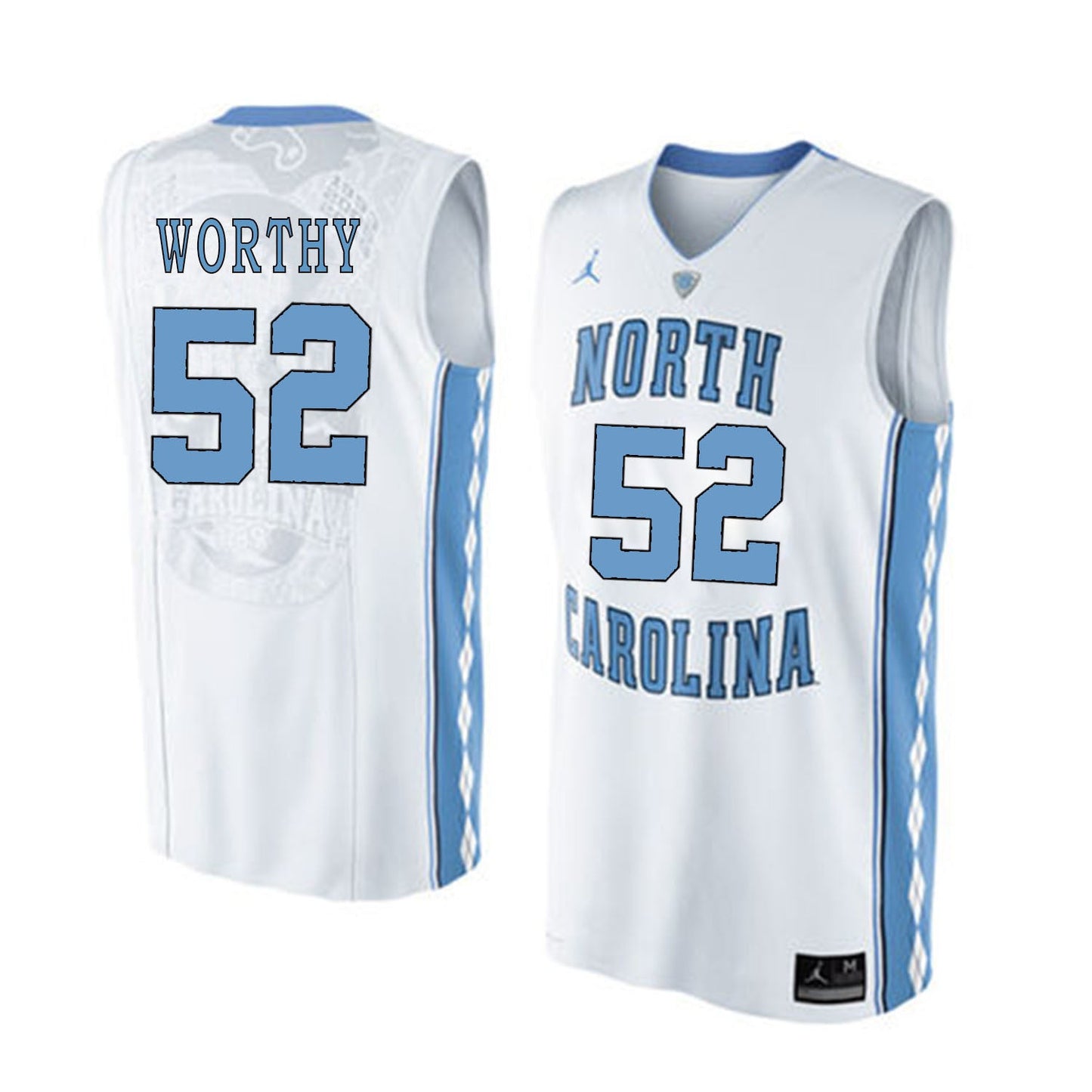 North Carolina WORTHY 52 White College Football Jersey football jersey product view 1