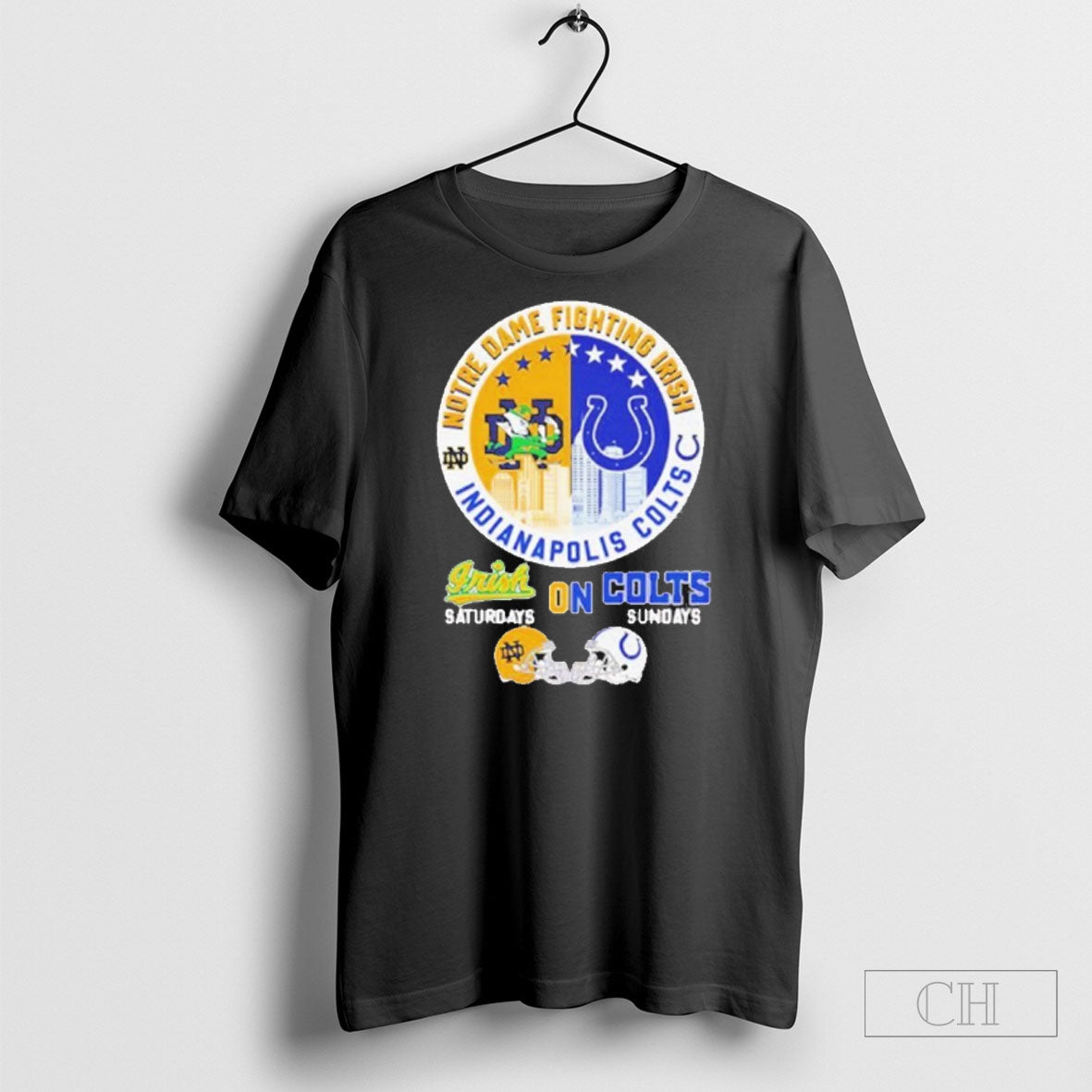 Notre Dame Fighting Irish Saturdays And Indianapolis Colts Sundays Match Day Football Logo Shirt Tee - T-Shirt, Sweatshirt, Hoodie