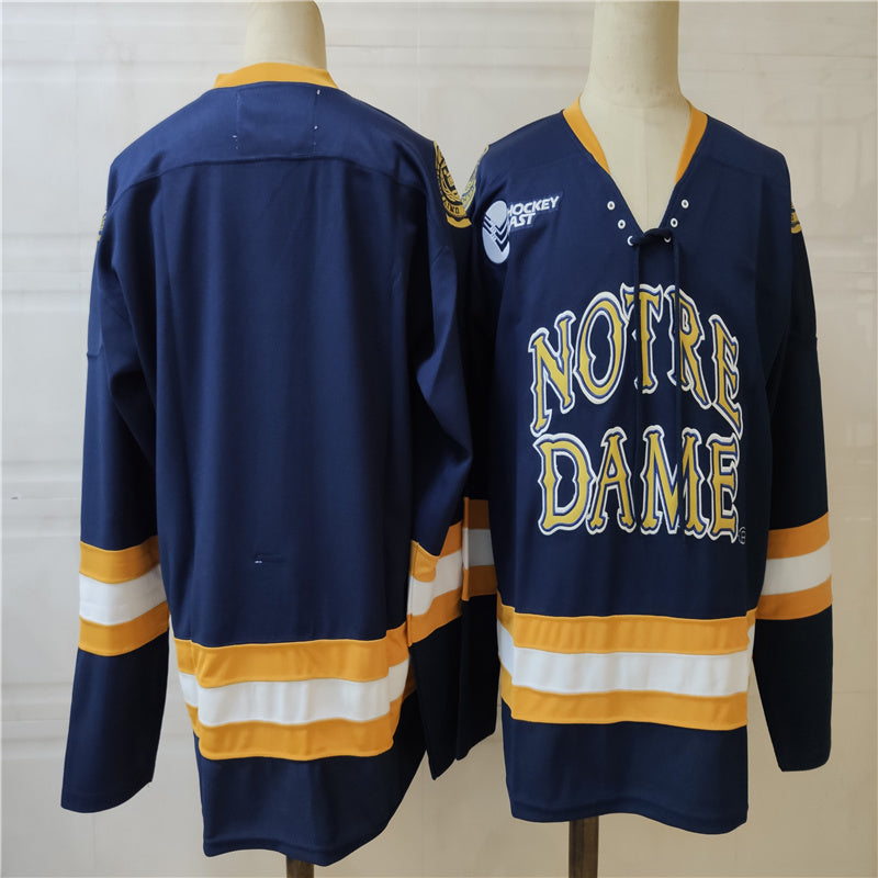 Notre Dame Hockey Blue College Football Jersey hockey jersey product view 1