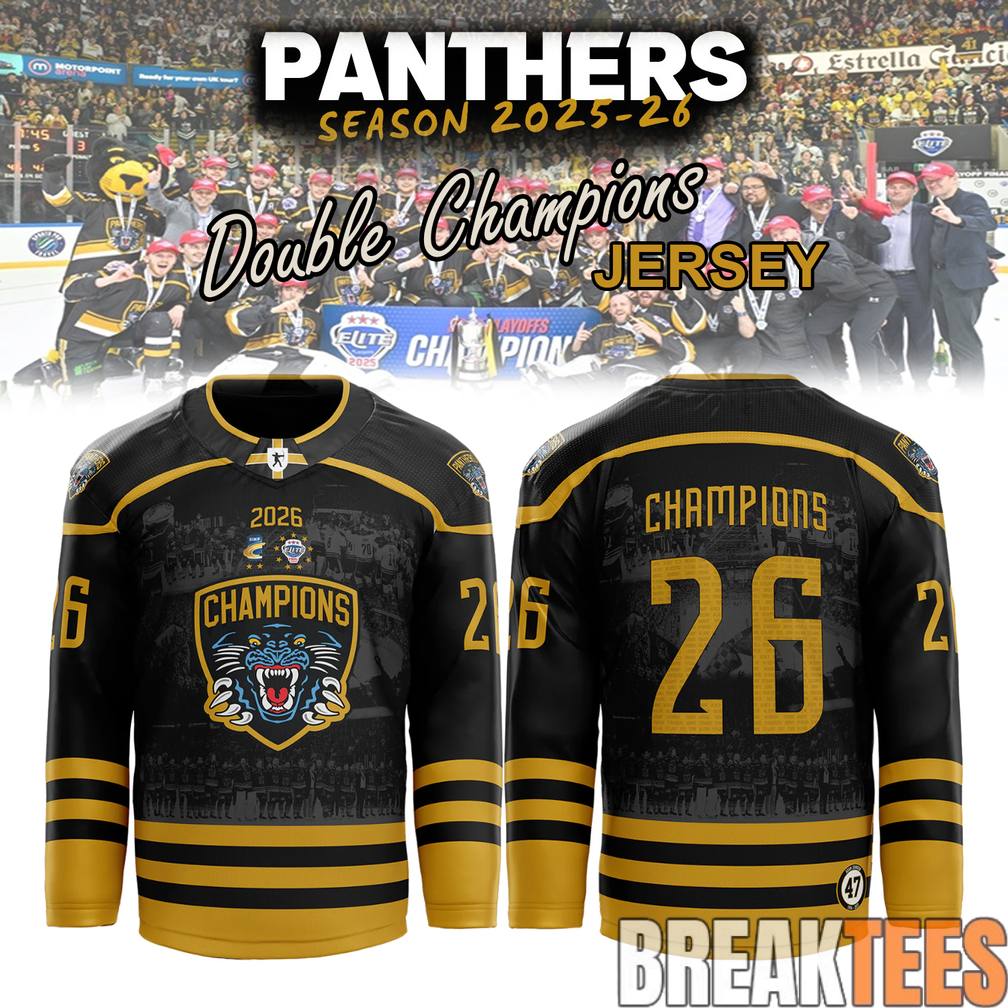 Nottingham Panthers 2026 Double Champions Special Hockey Jersey Unisex T-shirt, Sweatshirt, Hoodie, Long Sleeve Tee - T-Shirt, Sweatshirt, Hoodie