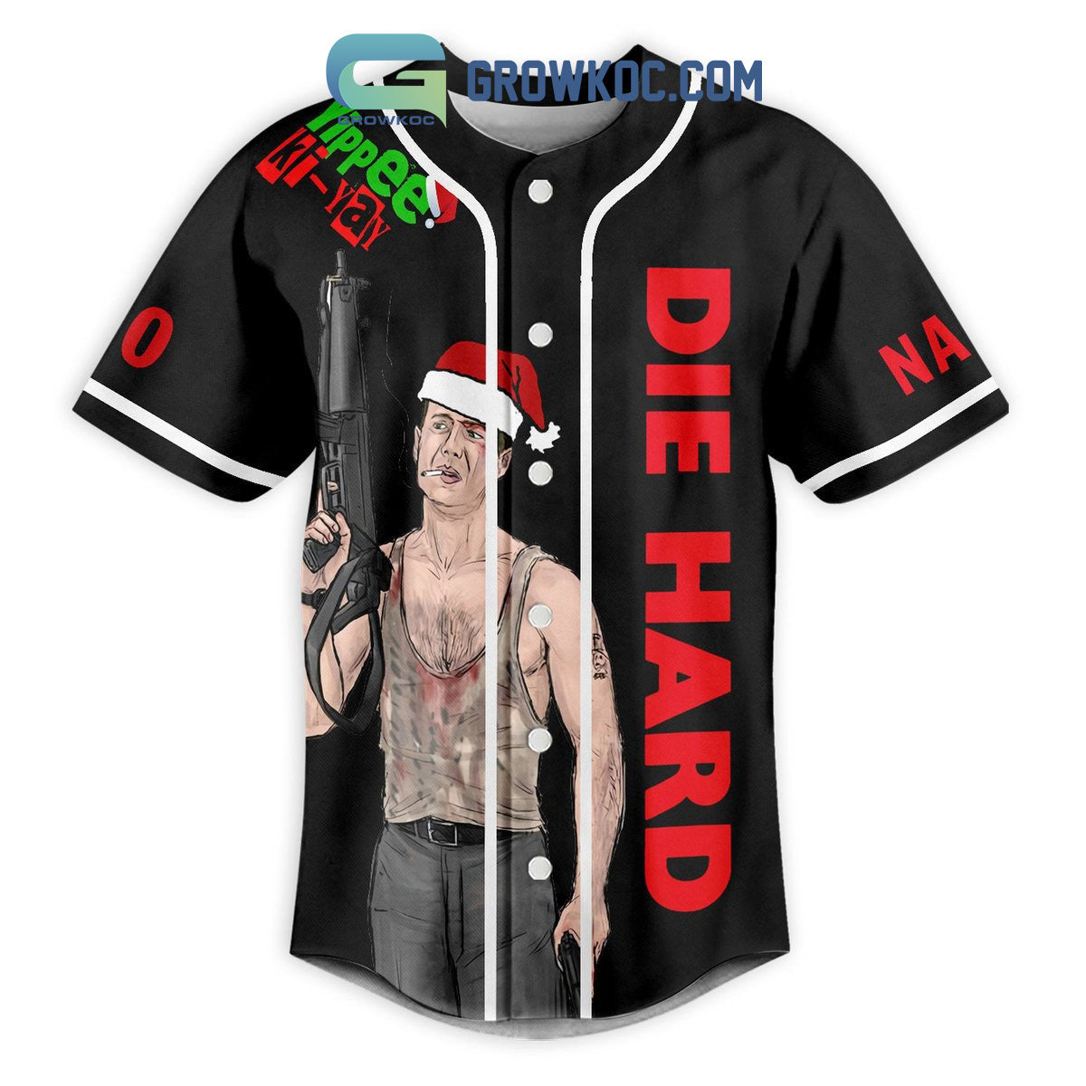 Now I Have A Machine Gun Christmas Personalized Baseball Jersey baseball jersey product view 2