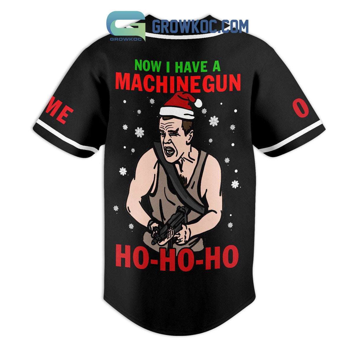 Now I Have A Machine Gun Christmas Personalized Baseball Jersey baseball jersey product view 3