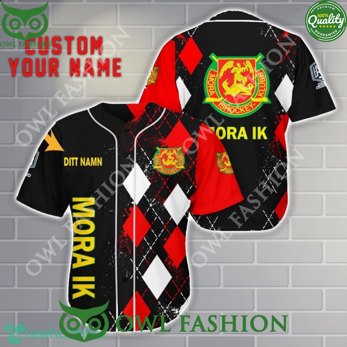 Personalized Mora IK Red 3D Baseball Jersey Shirt baseball jersey product view 1