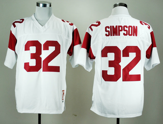 O.J. Simpson 32 White College Football Jersey football jersey product view 1