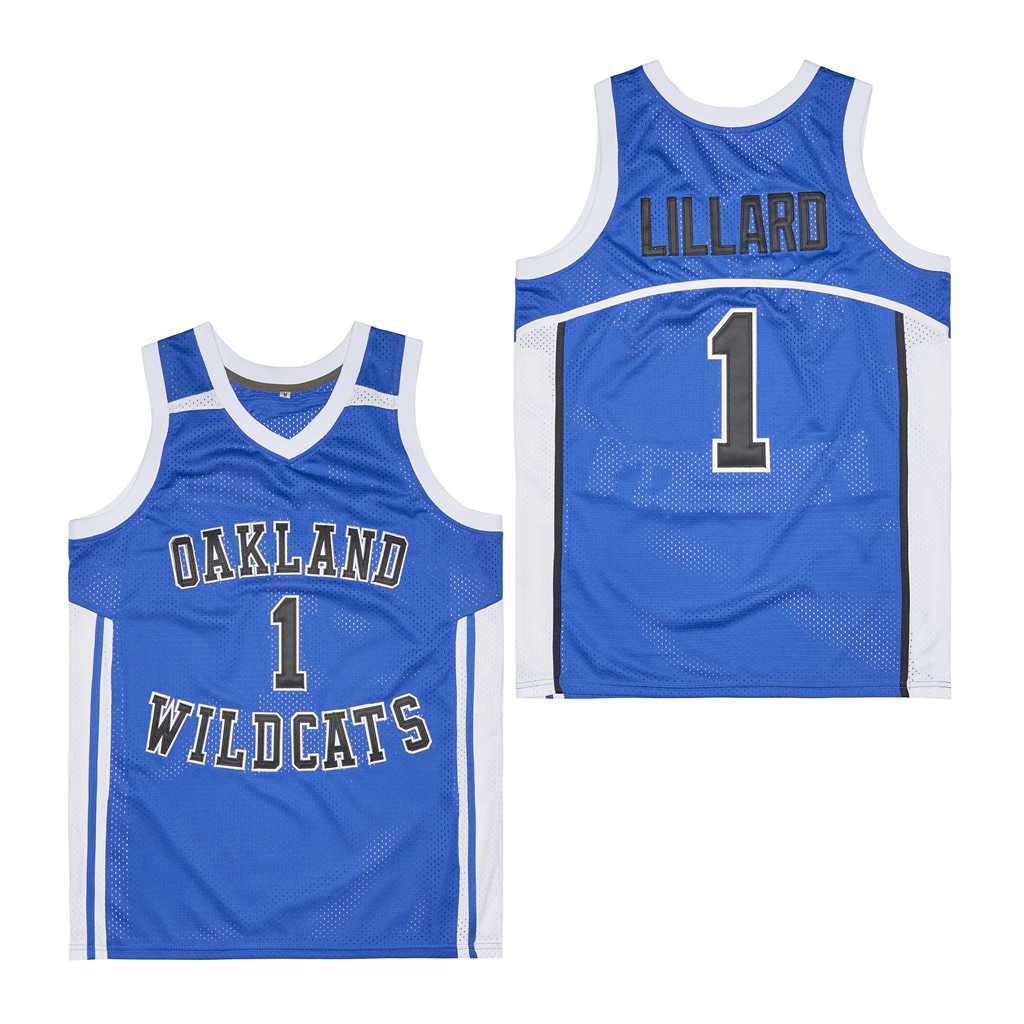 OAKLAND WILDCATS 1# LILLARD College Football Jersey football jersey product view 1