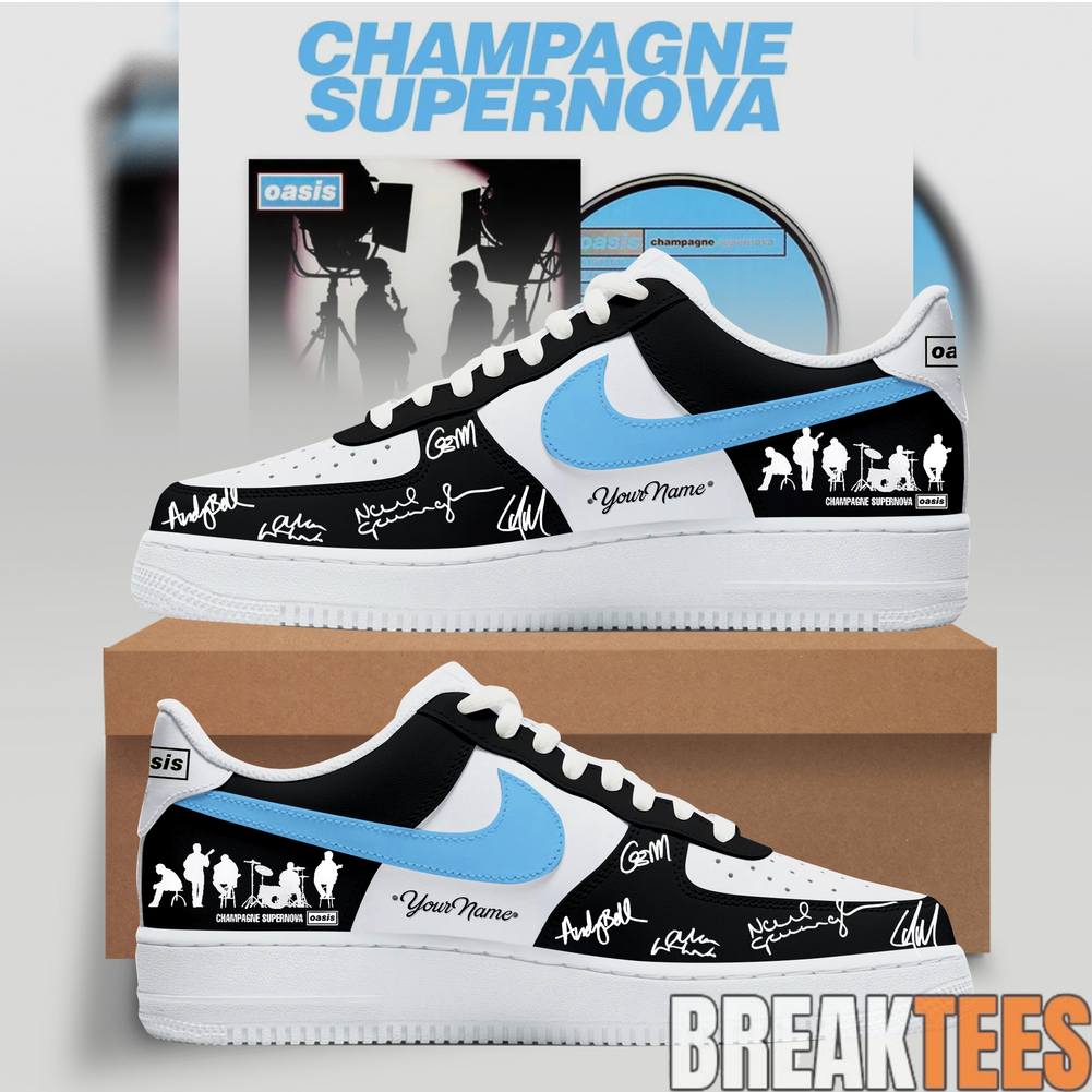 OASIS 30 years of Champagne Supernova Exclusive AF1 Sneaker Unisex T-shirt, Sweatshirt, Hoodie, Long Sleeve Tee - T-Shirt, Sweatshirt, Hoodie