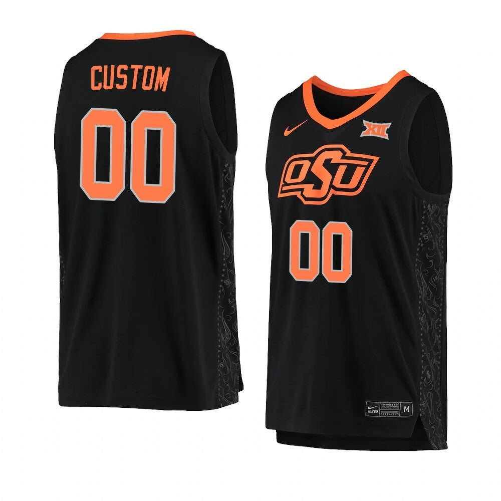 OKLAHOMA STATE COWBOYS Custom Basketball Jersey Team Replica Black College Football Jersey football jersey product view 1