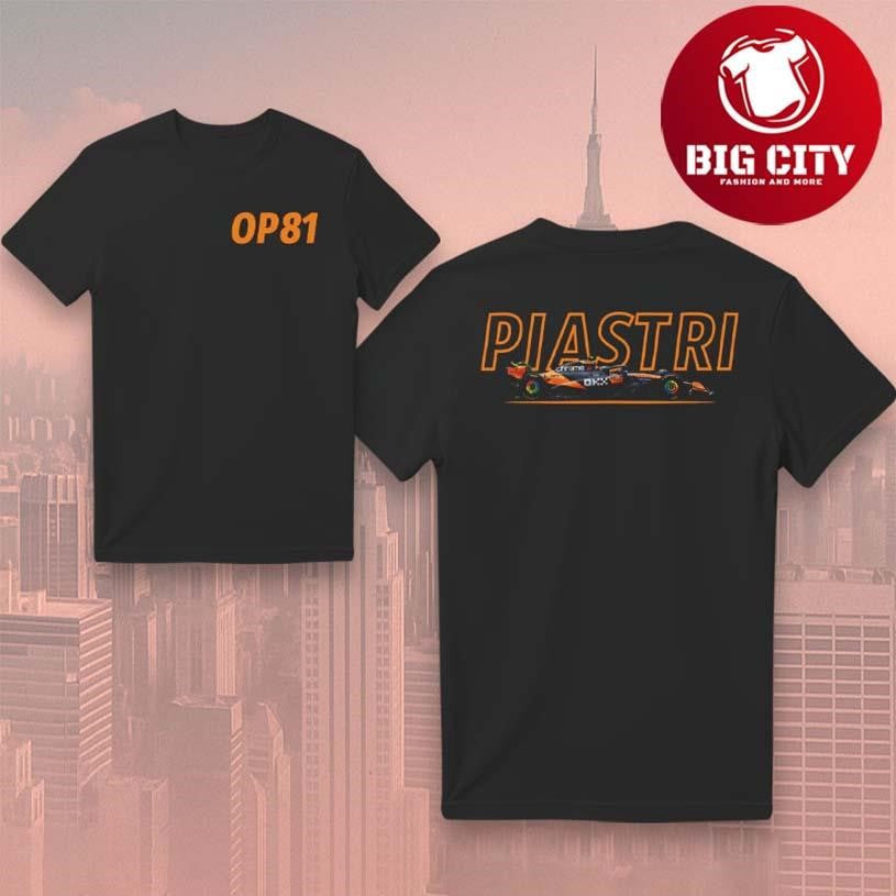 OP81 Oscar Piastri Two Sided Shirt Unisex T-shirt, Sweatshirt, Hoodie, Long Sleeve Tee - T-Shirt, Sweatshirt, Hoodie
