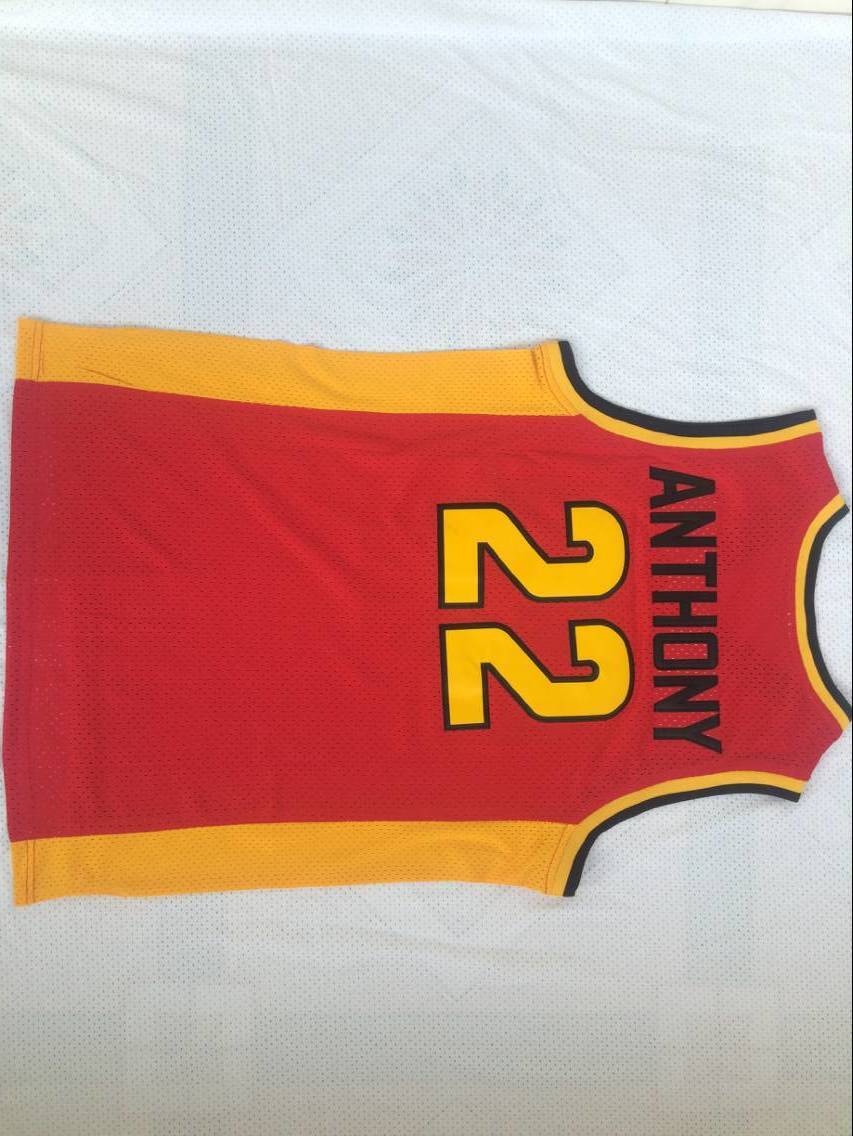 Oak Hill High School #22 Carmelo Anthony Anthony High School 22 # Red Jersey Style 1 College Football Jersey football jersey product view 1