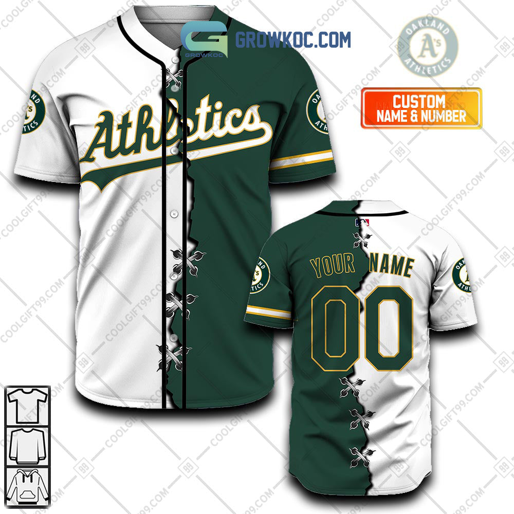 Oakland Athletics MLB Personalized Mix Baseball Jersey baseball jersey product view 1