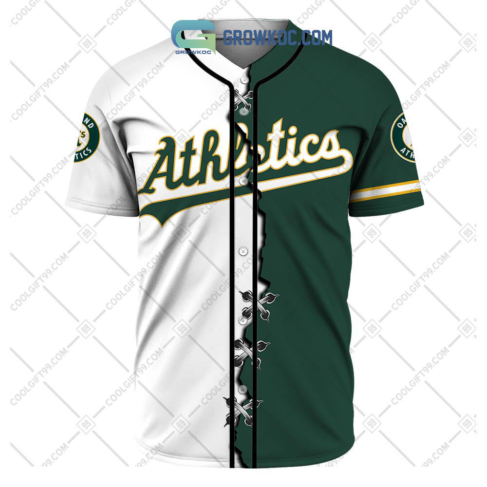 Oakland Athletics MLB Personalized Mix Baseball Jersey baseball jersey product view 2