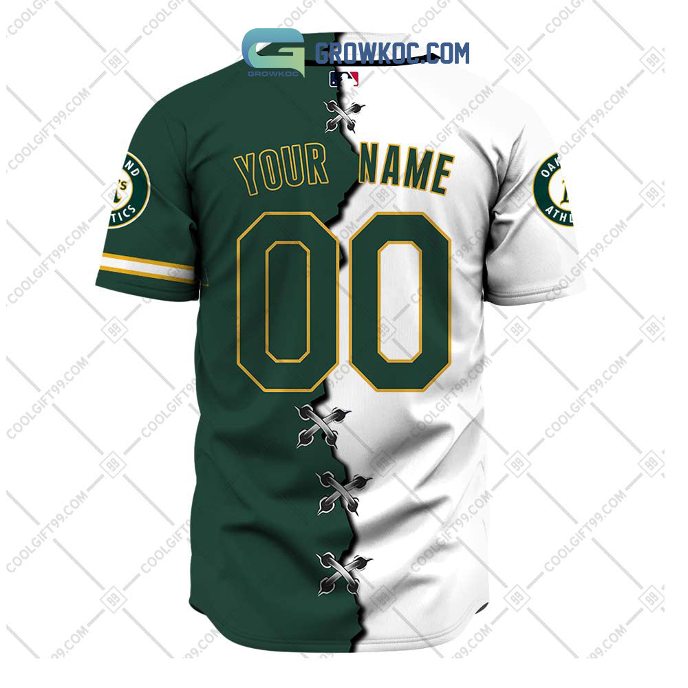 Oakland Athletics MLB Personalized Mix Baseball Jersey baseball jersey product view 3