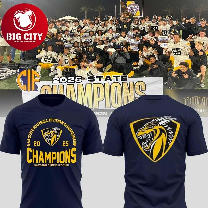 Oakland Bishop 2025 Division 5-AA State Champions Two Sided Shirt Unisex T-shirt, Sweatshirt, Hoodie, Long Sleeve Tee - T-Shirt, Sweatshirt, Hoodie
