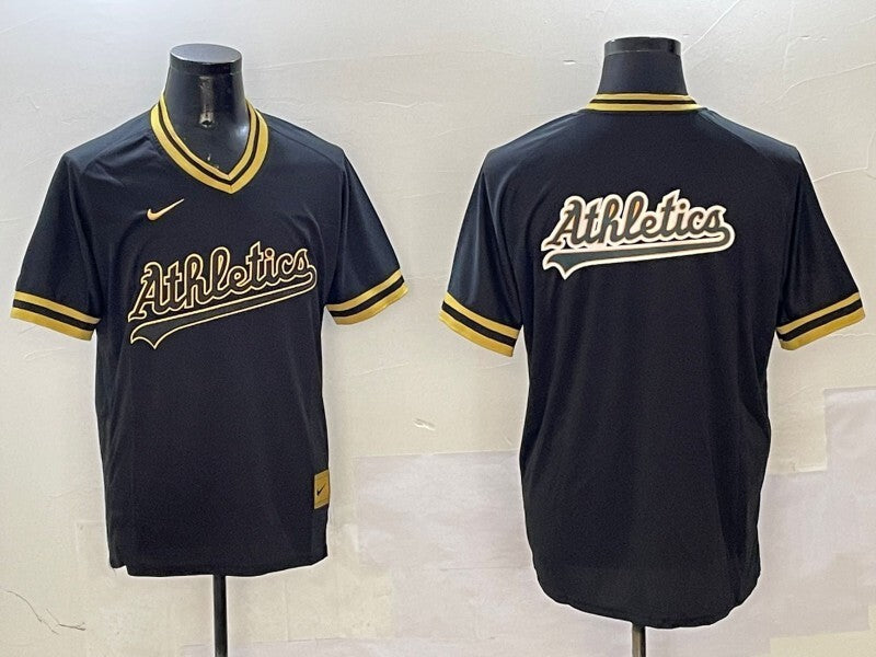Oakland Athletics Athletics Black Gold Adult Style 2 Baseball Jersey baseball jersey product view 1