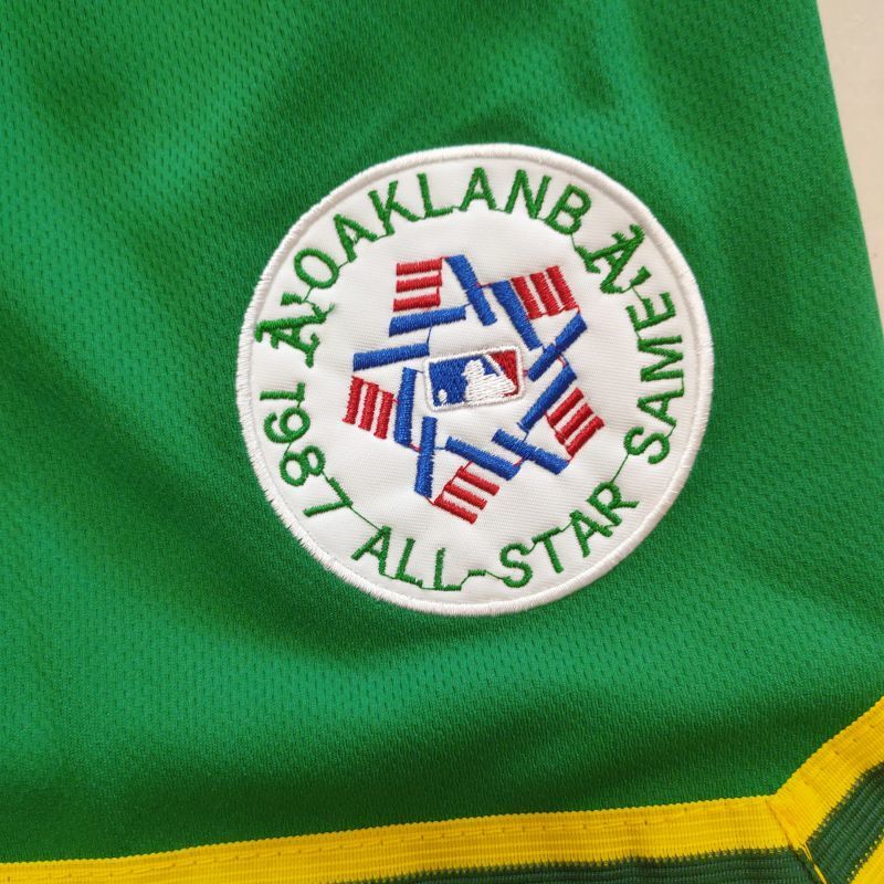 Oakland Athletics Baseball 1987 All-Star Team Green Shorts Style 4 Baseball Jersey baseball jersey product view 1