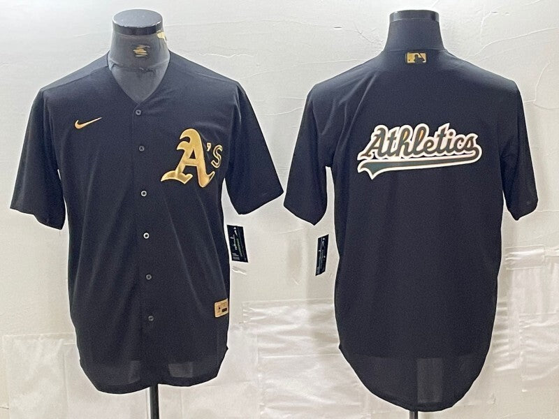 Oakland Athletics Black Gold 4 Edition Style 7 Baseball Jersey baseball jersey product view 1
