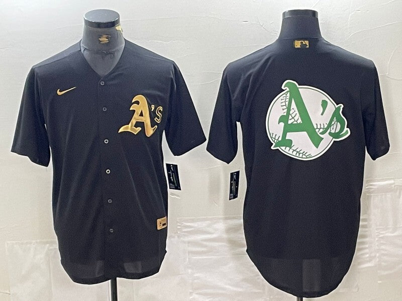 Oakland Athletics Black Gold 4 Edition Style 8 Baseball Jersey baseball jersey product view 1