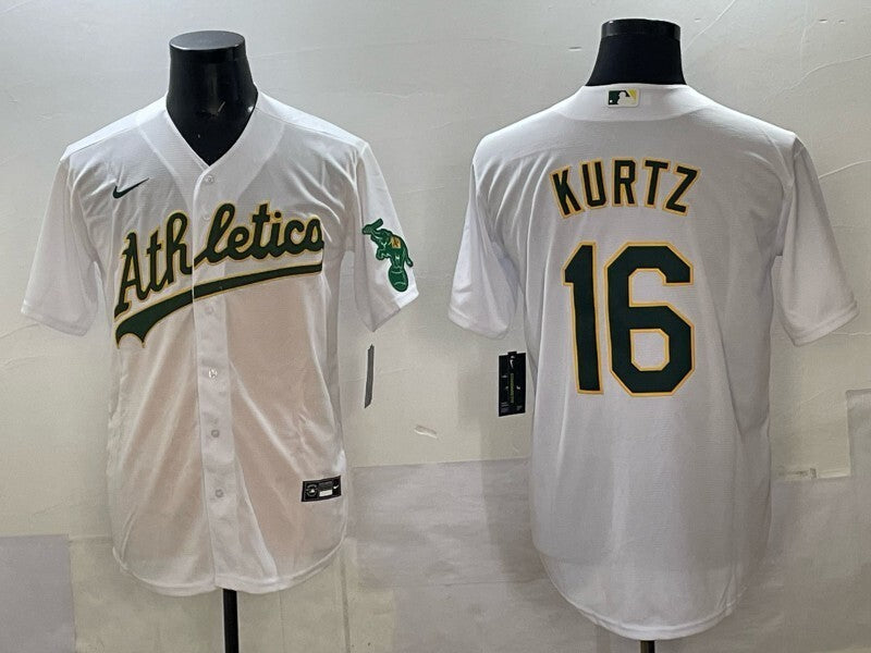 Oakland Athletics #16 Nick Kurtz Athletics Adult Style 2 Baseball Jersey baseball jersey product view 1