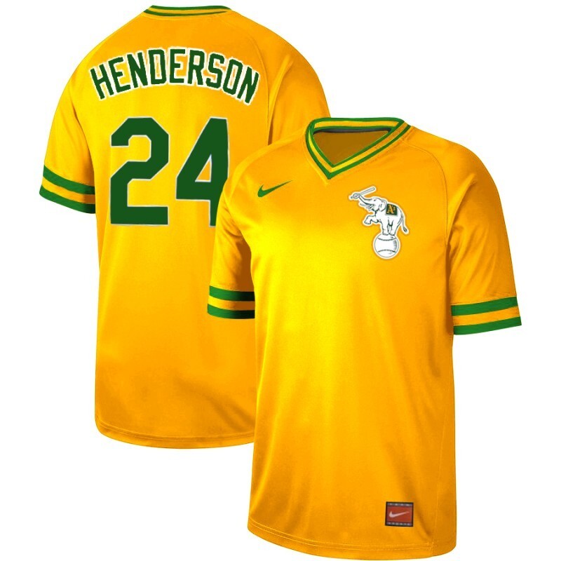 Oakland Athletics #24 Rickey Henderson Baseball Jersey baseball jersey product view 1