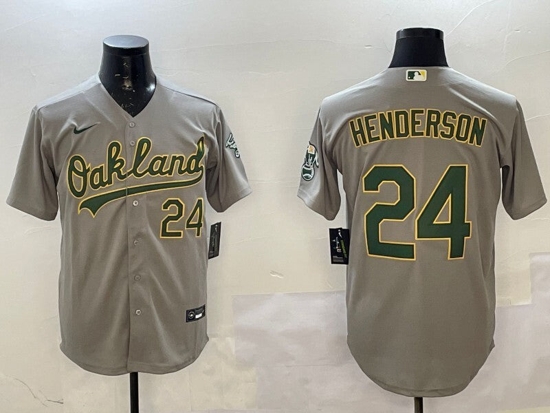 Oakland Athletics #24 Rickey Henderson Athletics Fan Edition Style 1 Baseball Jersey baseball jersey product view 1