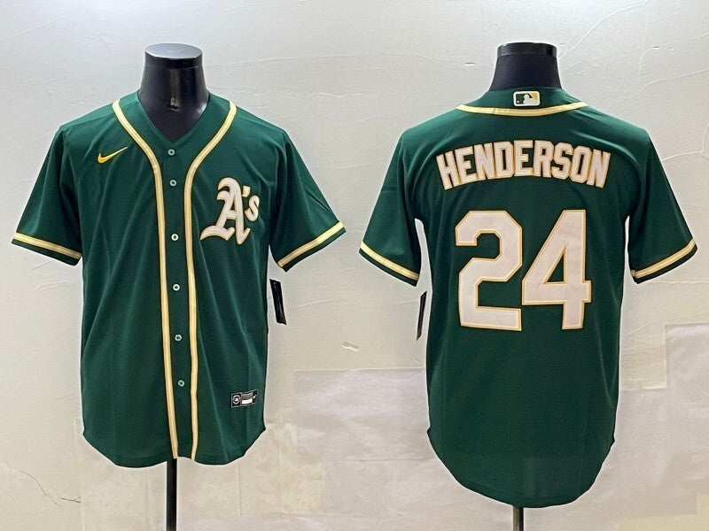 Oakland Athletics #24 Rickey Henderson Athletics Fan Edition Style 2 Baseball Jersey baseball jersey product view 1