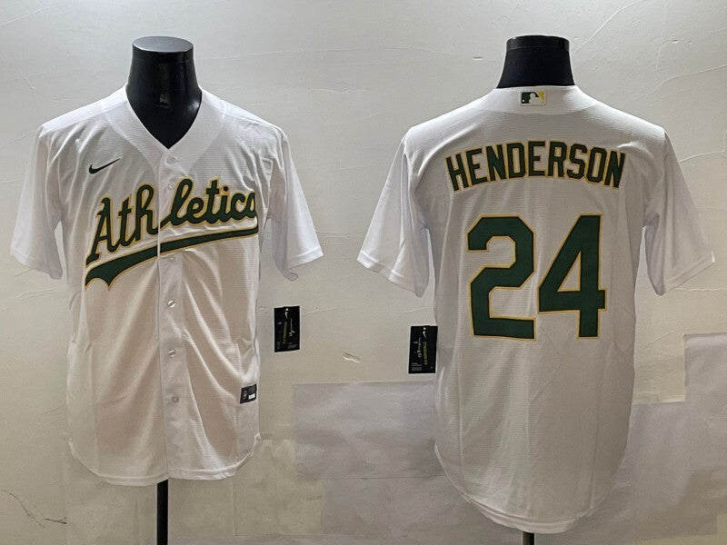 Oakland Athletics #24 Rickey Henderson Athletics Fan Edition Style 3 Baseball Jersey baseball jersey product view 1