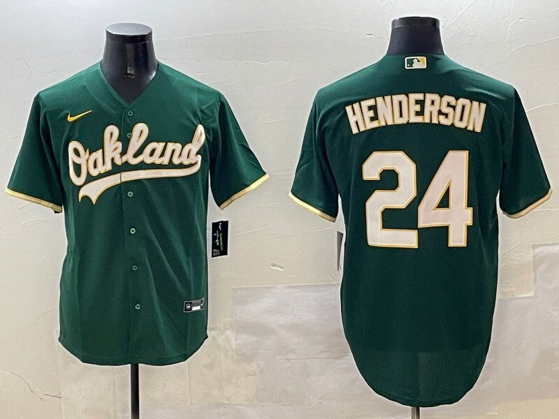 Oakland Athletics #24 Rickey Henderson Athletics Fan Edition Style 4 Baseball Jersey baseball jersey product view 1