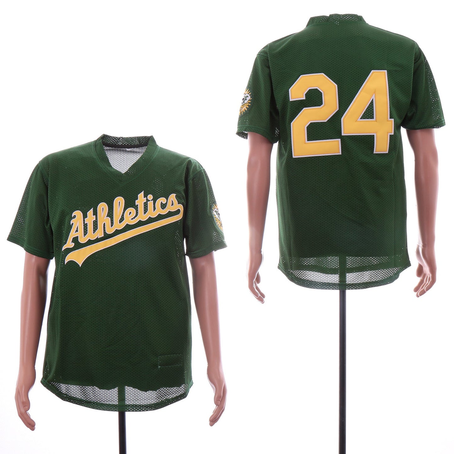 Oakland Athletics #24 Rickey Henderson Style 5 Baseball Jersey baseball jersey product view 1
