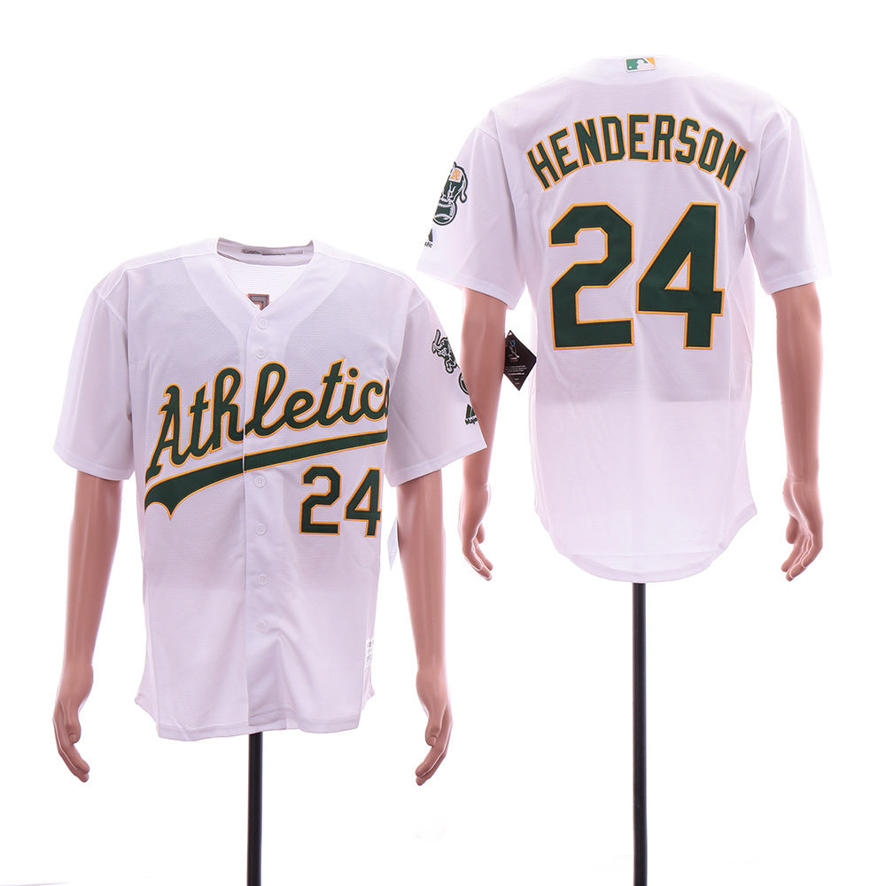 Oakland Athletics #24 Rickey Henderson Style 6 Baseball Jersey baseball jersey product view 1