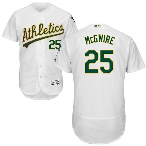 Oakland Athletics #25 Mark McGwire Athletics 25 White Elite Baseball Jersey baseball jersey product view 1