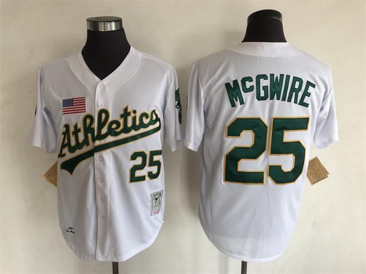 Oakland Athletics #25 Mark McGwire Style 1 Baseball Jersey baseball jersey product view 1