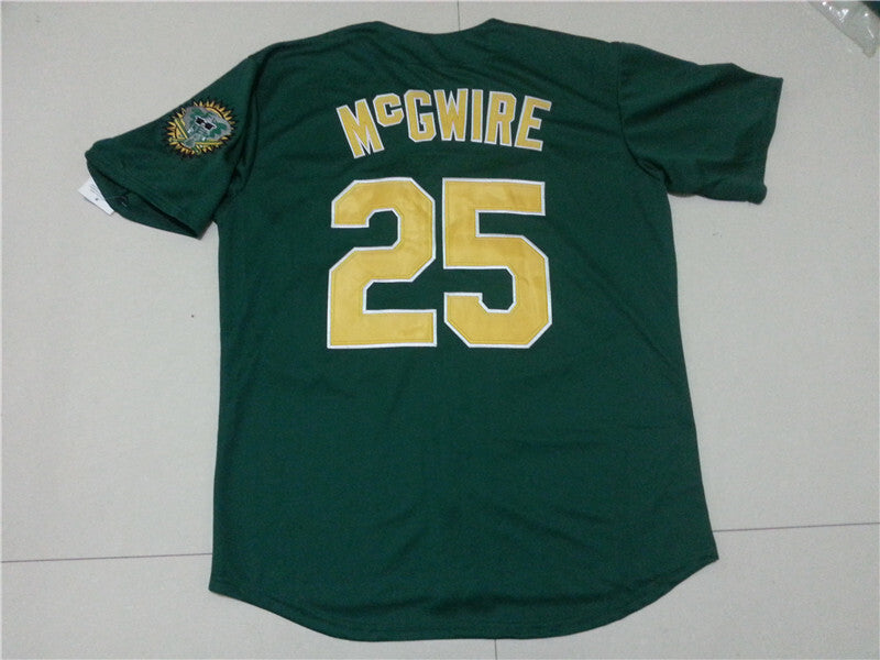 Oakland Athletics #25 Mark McGwire Style 10 Baseball Jersey baseball jersey product view 1