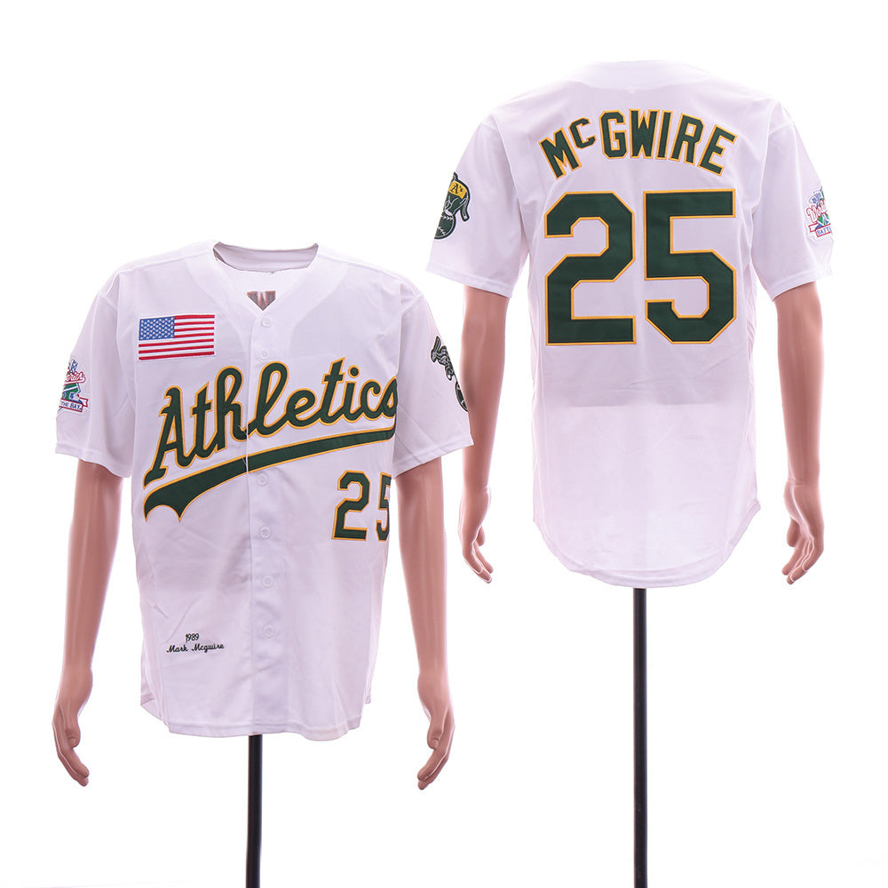 Oakland Athletics #25 Mark McGwire Style 13 Baseball Jersey baseball jersey product view 1
