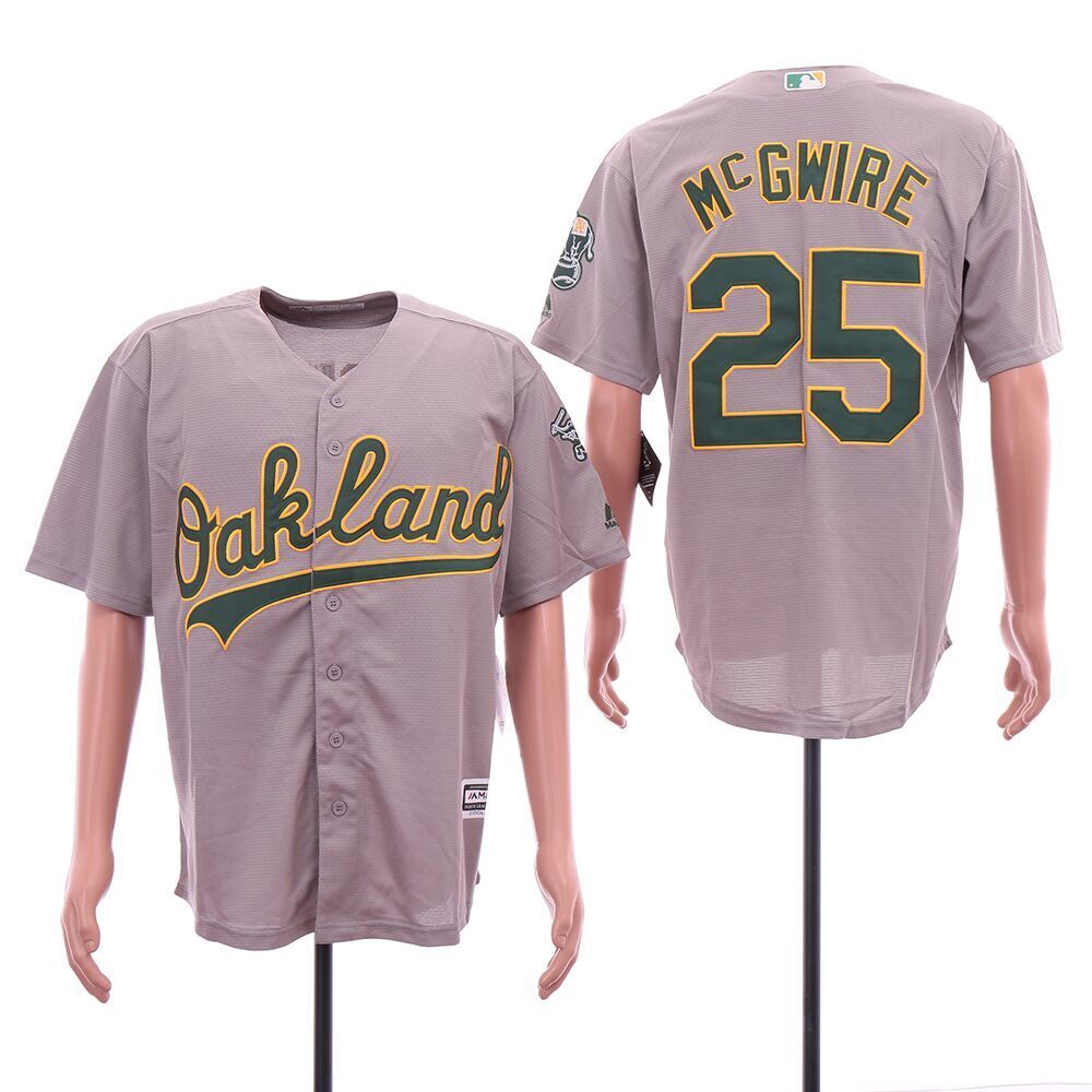 Oakland Athletics #25 Mark McGwire Style 3 Baseball Jersey baseball jersey product view 1