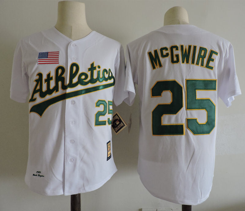 Oakland Athletics #25 Mark McGwire Style 6 Baseball Jersey baseball jersey product view 1