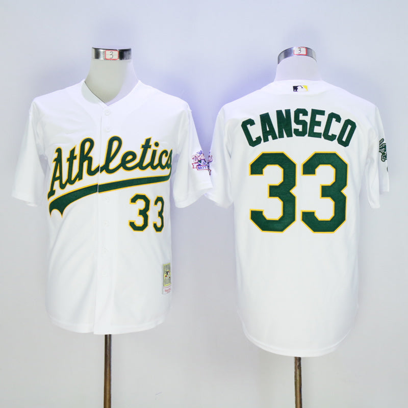 Oakland Athletics #33 Athletics 33 White Retro Edition Baseball Jersey baseball jersey product view 1